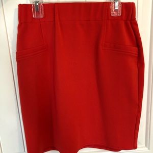 Red pencil skirt